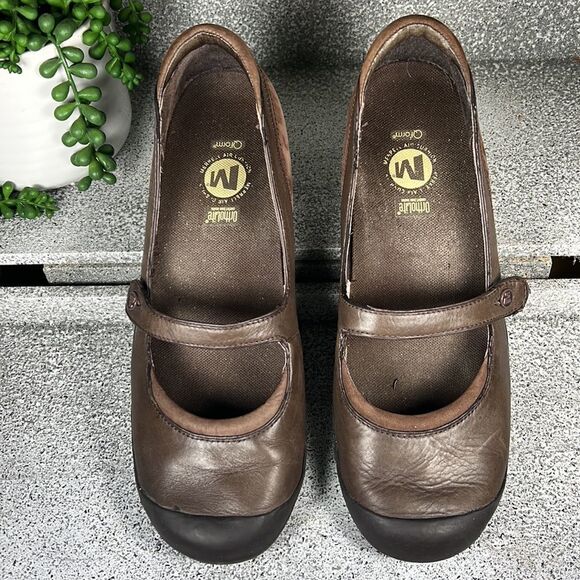 Merrell Plaza Flaunt Chestnut Saddle Leather Mary Jane Sandals Shoes Size 9 - Picture 5 of 8